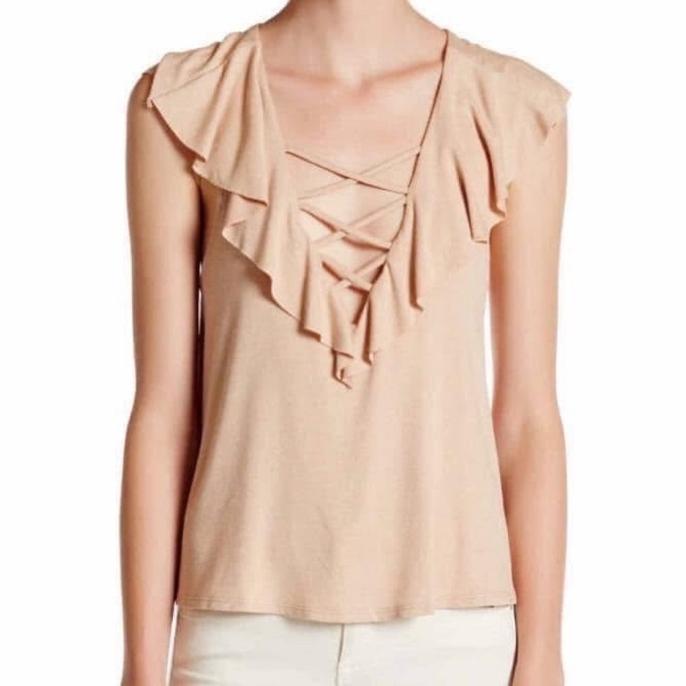 NWOT Free Press lattice ruffle blouse—Size medium
